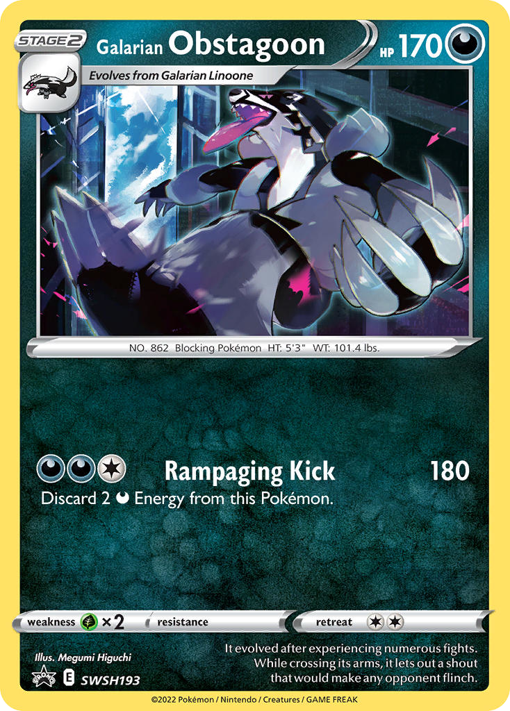 Sword & Shield Promo's Holo Galarian Obstagoon #193